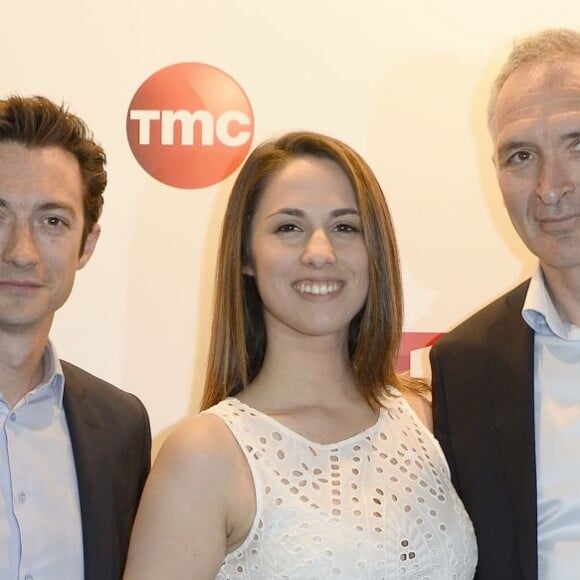 Bixente Lizarazu, Frédéric Calenge, Charlotte Namura, Christian Jeanpierre et Frank Lebœuf - Conférence de presse de TF1 pour le lancement de l'Euro 2016 à Paris le 17 mai 2016. © Coadic Guirec/Bestimage