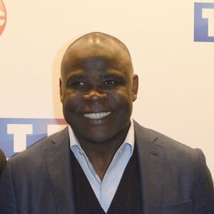 Julien Arnaud, Basile Boli - Conférence de presse de TF1 pour le lancement de l'Euro 2016 à Paris le 17 mai 2016. © Coadic Guirec/Bestimage