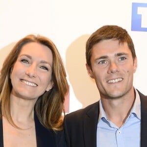 Anne-Claire Coudray et Yann Hovine - Conférence de presse de TF1 pour le lancement de l'Euro 2016 à Paris le 17 mai 2016. © Coadic Guirec/Bestimage