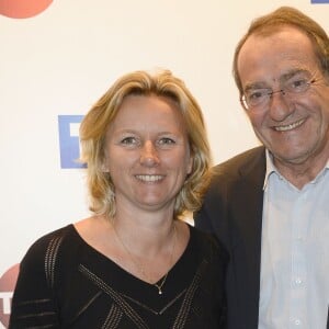 Caroline Henry et Jean-Pierre Pernaut - Conférence de presse de TF1 pour le lancement de l'Euro 2016 à Paris le 17 mai 2016. © Coadic Guirec/Bestimage