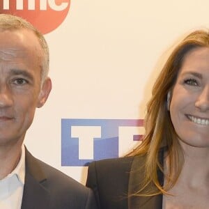 Gilles Bouleau, Anne-Claire Coudray et Jean-Pierre Pernaut - Conférence de presse de TF1 pour le lancement de l'Euro 2016 à Paris le 17 mai 2016. © Coadic Guirec/Bestimage