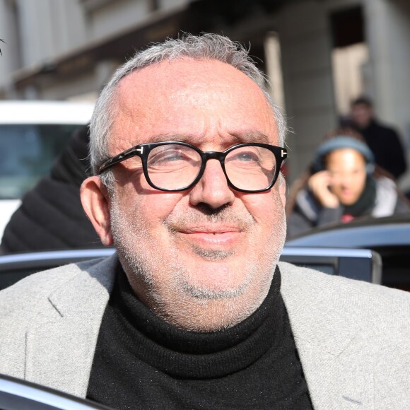 Exclusif - Dominique Farrugia à un enregistrement radio à Paris le 16 Février 2015