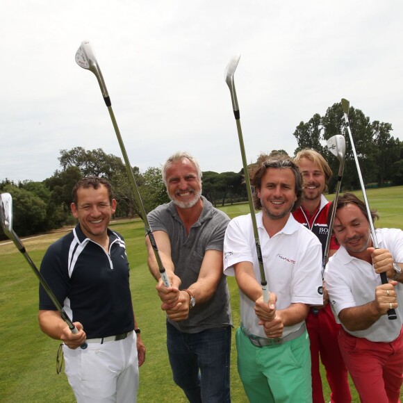 Dany Boon, David Ginola, Jordan Bakalian, Harold Bakalian, Victor Dubuisson lors de la 4e édition de la Mapauto Golf Cup à Mandelieu-la-Napoule, le 12 juin 2015.