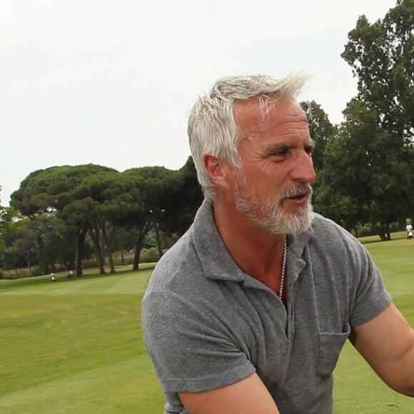 David Ginola et Dany Boon complices lors de la 4e édition de la Mapauto Golf Cup à Mandelieu-la-Napoule, le 12 juin 2015.