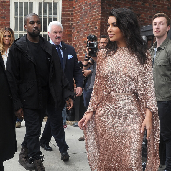 Kim Kardashian et son mari Kanye West à la Royal Geographical Society pour le Vogue Festival. Londres, le 21 mai 2016.