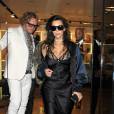 Kim Kardashian et son mari Kanye West vont faire du shopping à la boutique "Robert Cavalli" à Londres. Le 21 mai 2016.
