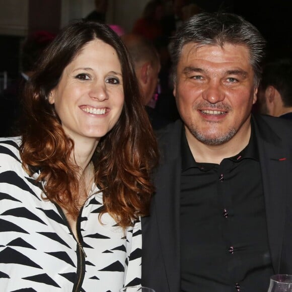 David Douillet et sa compagne Vanessa Carrara à la 1ère édition des "Plumes d'Or du Vin et de la Gastronomie" au Pavillon Vendôme à Paris. Cette soirée récompensait les meilleurs journalistes français et étrangers spécialisés dans le domaine du vin et de la gastronomie mais également une personnalité de renom étant très impliquée dans ces domaines. La soirée réunissait pas moins de 3 grands chefs étoilés (Anne-Sophie Pic, Arnaud Lallement et Sang Hoon Degeimbre) ainsi que le concours du chef Paul Pairet. Une première édition très épicurienne, placée sous les signes du talent et de l'élégance. Paris, le 19 mai 2016.