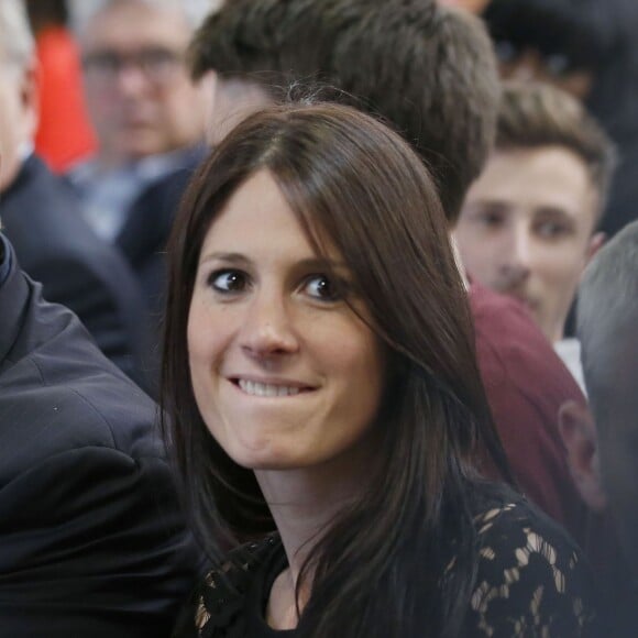David Douillet présente sa nouvelle compagne Vanessa lors du congrès fondateur des Républicains au Paris Events Center de la Porte de la Villette, à Paris le 30 mai 2015.