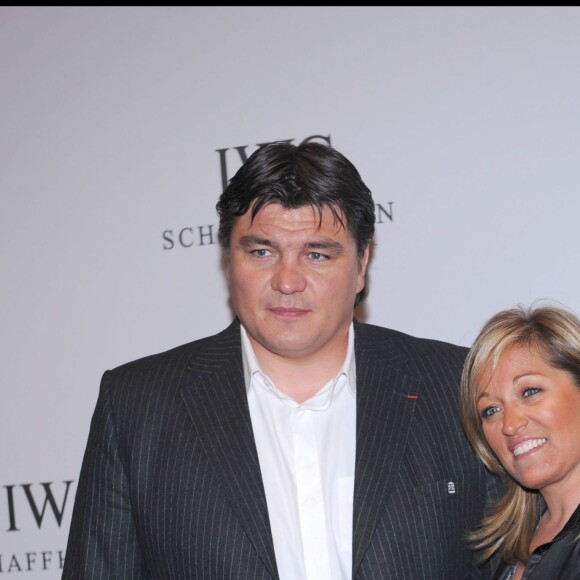 David Douillet et son ex-femme Valérie à la soirée IWC Schaffhausen "The Crossing" au Palexpo de Genève dans le cadre du Salon International de l'horlogerie le 8 avril 2008