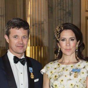 Le prince Frederik et la princesse Mary de Danemark - Banquet donné en l'honneur du 70e anniversaire du roi Carl XVI Gustaf de Suède au palais royal à Stockholm, le 30 avril 2016.
