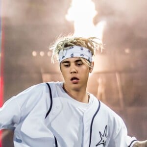 Le chanteur Justin Bieber en concert à Auburn Hills dans le cadre de sa tournée "The Purpose World Tour", le 26 avril 2016. © Marc Nader/Zuma Press/Bestimage