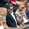 Isabelle Camus, Tony Parker et Jean Gachassin dans les tribunes de Roland Garros le 26 mai 2016. © Dominique Jacovides / Bestimage
