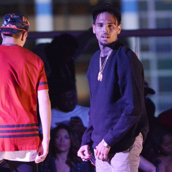 Chris Brown en concert pendant la "NighSplash Party" au Drai's Beachclub à Las Vegas, le 26 avril 2016.