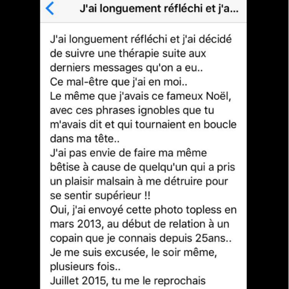 La lettre de rupture de Loana à Fred Cauvin