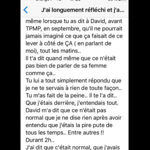 La lettre de rupture de Loana à Fred Cauvin