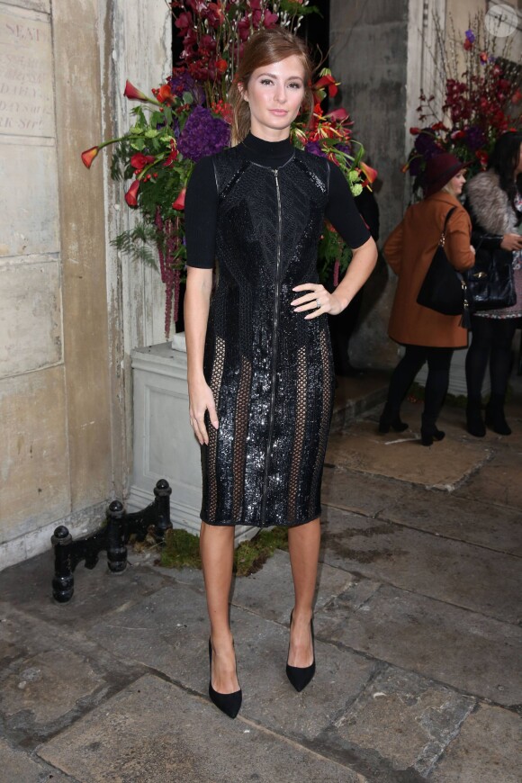 Millie Mackintosh au défilé Julien Macdonald lors de la fashion week de Londres le 20 février 2016.