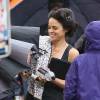 Michelle Rodriguez - Exclusif - Les acteurs sur le tournage de 'Fast and Furious 8' à Atlanta en Georgie, le 20 mai 2016