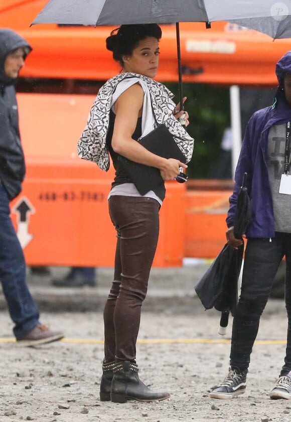 Michelle Rodriguez - Exclusif - Les acteurs sur le tournage de 'Fast and Furious 8' à Atlanta en Georgie, le 20 mai 2016