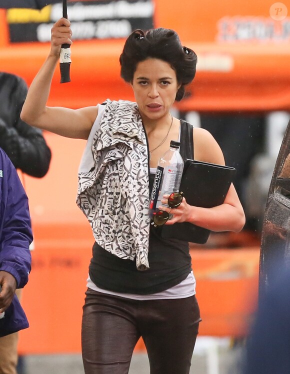 Michelle Rodriguez - Exclusif - Les acteurs sur le tournage de 'Fast and Furious 8' à Atlanta en Georgie, le 20 mai 2016