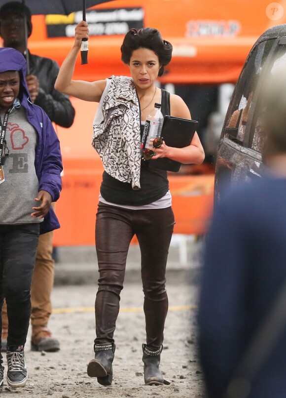 Michelle Rodriguez - Exclusif - Les acteurs sur le tournage de 'Fast and Furious 8' à Atlanta en Georgie, le 20 mai 2016