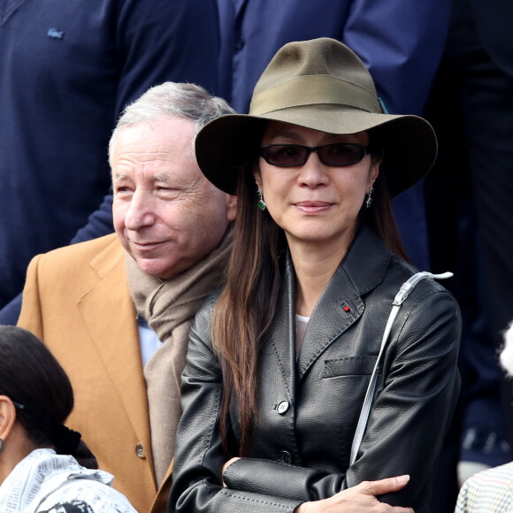 Jean Todt et sa compagne Michelle Yeoh dans les tribunes de la finale homme des internationaux de France de Roland Garros à Paris le 5 juin 2016. © Moreau-Jacovides / Bestimage