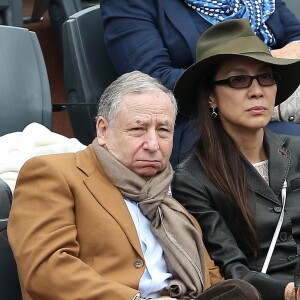 Jean Todt et sa compagne Michelle Yeoh dans les tribunes de la finale homme des internationaux de France de Roland Garros à Paris le 5 juin 2016. © Moreau-Jacovides / Bestimage