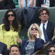 Luc Ferry et sa femme Marie-Caroline Becq Fouquières dans les tribunes de la finale homme des internationaux de France de Roland Garros à Paris le 5 juin 2016. © Moreau-Jacovides / Bestimage