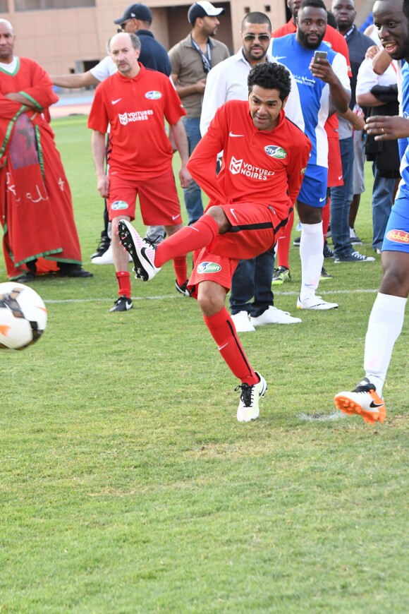 Jamel Debbouze et Youssoupha au "Charity Football Game 2016" au festival Marrakech du Rire. Le match de foot réunis des célébrités au Grand Stade de Marrakech et les bénéfices sont reversés aux associations marocaines d'aide à l'enfance. Marrakech, le 5 juin 2016. © Bellack Rachid/Bestimage