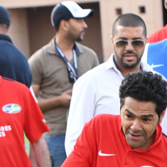 Jamel Debbouze et Youssoupha au "Charity Football Game 2016" au festival Marrakech du Rire. Le match de foot réunis des célébrités au Grand Stade de Marrakech et les bénéfices sont reversés aux associations marocaines d'aide à l'enfance. Marrakech, le 5 juin 2016. © Bellack Rachid/Bestimage