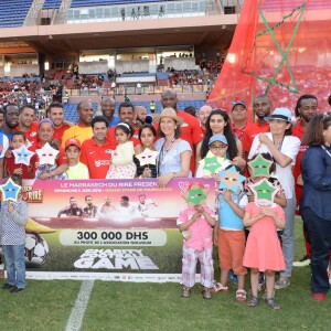 Jamel Debbouze et ses amis (Younes, Bambi, Waly Dia, Youssoupha, Jérémy Menez, Sonny Anderson, Serge Aurier, Roschdy Zem, Eric Abidal, Bouder...) au "Charity Football Game 2016" au festival Marrakech du Rire. Le match de foot réunis des célébrités au Grand Stade de Marrakech et les bénéfices sont reversés aux associations marocaines d'aide à l'enfance. Marrakech, le 5 juin 2016. © Bellack Rachid/Bestimage