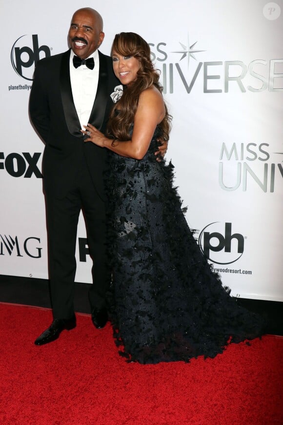 Steve Harvey et sa femme Marjorie à l'élection de Miss Univers au Planet Hollywood à Las Vegas. Le 20 décembre 2015 © CPA / Bestimage