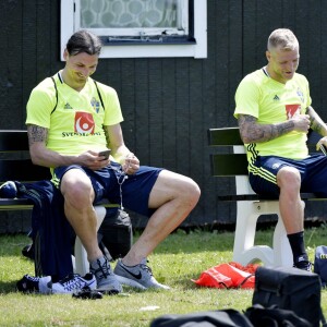 Zlatan Ibrahimovic à Bastad le 1er juin 2016 pendant la préparation de l'équipe nationale de Suède pour l'Euro 2016.