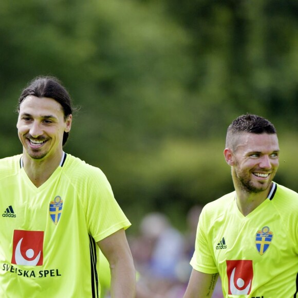 Zlatan Ibrahimovic à Bastad le 1er juin 2016 pendant la préparation de l'équipe nationale de Suède pour l'Euro 2016.