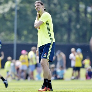 Zlatan Ibrahimovic à Bastad le 1er juin 2016 pendant la préparation de l'équipe nationale de Suède pour l'Euro 2016.