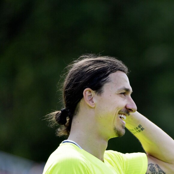 Zlatan Ibrahimovic à Bastad le 1er juin 2016 pendant la préparation de l'équipe nationale de Suède pour l'Euro 2016.