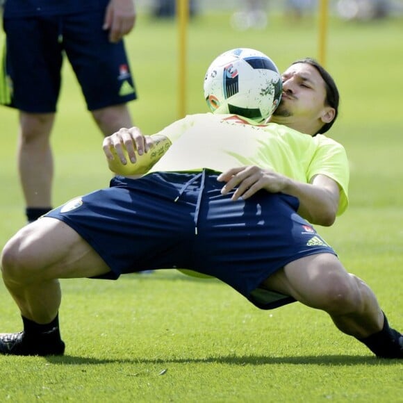 Zlatan Ibrahimovic à Bastad le 1er juin 2016 pendant la préparation de l'équipe nationale de Suède pour l'Euro 2016.