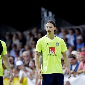 Zlatan Ibrahimovic à Bastad le 1er juin 2016 pendant la préparation de l'équipe nationale de Suède pour l'Euro 2016.