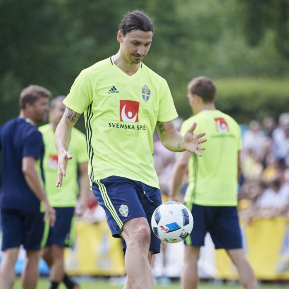 Zlatan Ibrahimovic à Bastad le 1er juin 2016 pendant la préparation de l'équipe nationale de Suède pour l'Euro 2016.