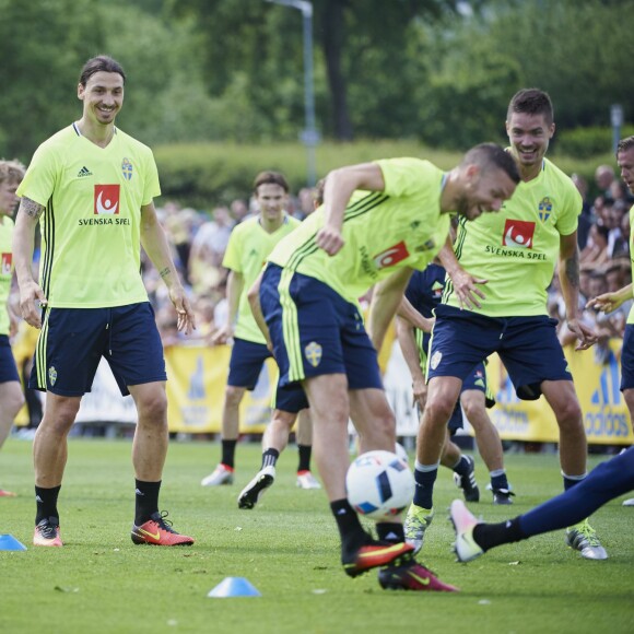 Zlatan Ibrahimovic à Bastad le 1er juin 2016 pendant la préparation de l'équipe nationale de Suède pour l'Euro 2016.