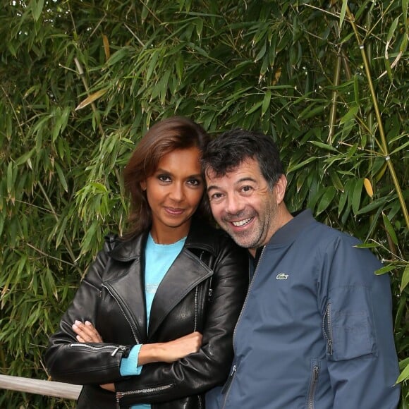 Karine Le Marchand et Stéphane Plaza - People au village des Internationaux de France de tennis de Roland Garros à Paris. Le 1er juin 2015.