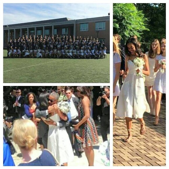 Malia Obama lors de sa remise de diplôme. Un moment immortalisé par un anonyme à la Sidwell Friends School, le 10 juin 2016. Photo postée sur Facebook.