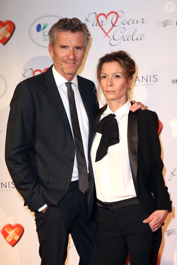 Denis Brogniart et sa femme Hortense - Personnalités au gala "Par Coeur" pour les 10 ans de l'association "Cekedubonheur" au pavillon d'Armenonville à Paris. Le 24 septembre 2015