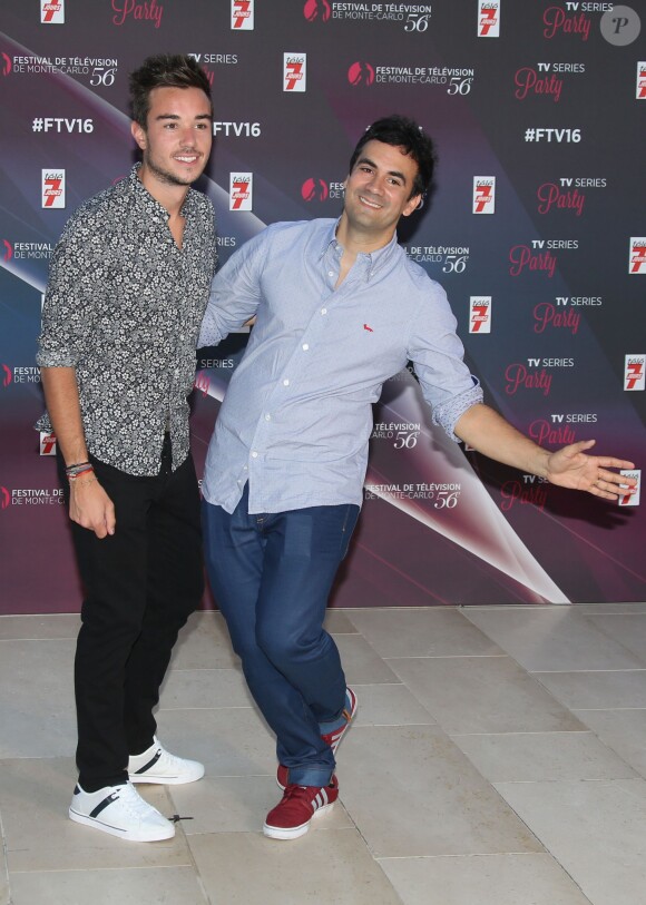 Alex Goude et son mari Romain - Soirée "Series TV" au Monte-Carlo Bay Hotel & Resort lors du 56ème Festival de télévision de Monte-Carlo, le 13 juin 2016. © Denis Guignebourg/Bestimage