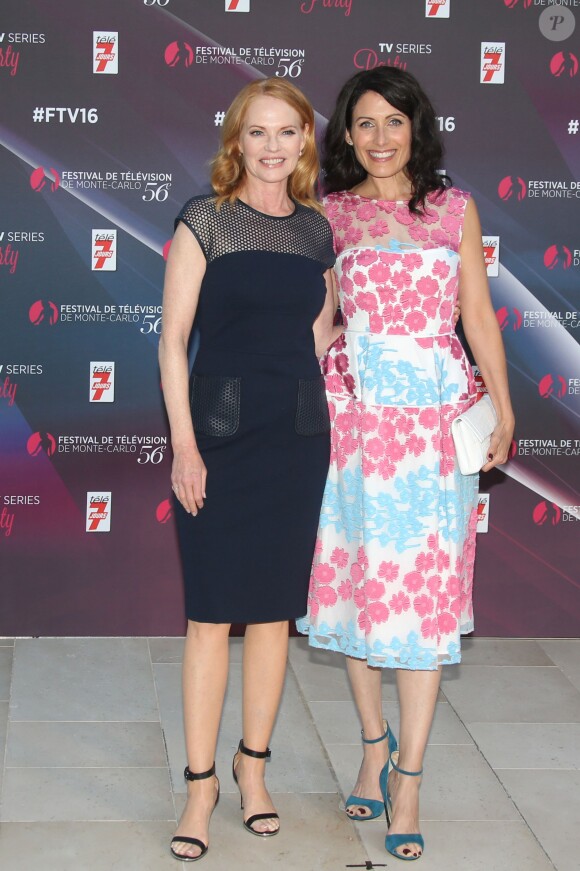Marg Helgenberger (CSI : Les Experts) et Lisa Edelstein (Dr House, Girlfriends' Guide to Divorce) - Soirée "Series TV" au Monte-Carlo Bay Hotel & Resort lors du 56ème Festival de télévision de Monte-Carlo, le 13 juin 2016. © Denis Guignebourg/Bestimage