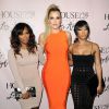 Khloé Kardashian et ses amies jumelles Malika et Khadijah Haqq assistent à la soirée d'ouverture du nouveau magasin House of CB à Los Angeles, le 14 juin 2016.