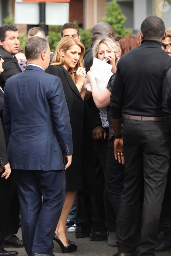 Céline Dion arrive au studio 130 à La Plaine Saint-Denis le 15 juin 2016.