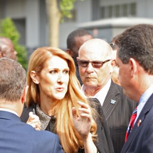 Céline Dion arrive au studio 130 à La Plaine Saint-Denis le 15 juin 2016.