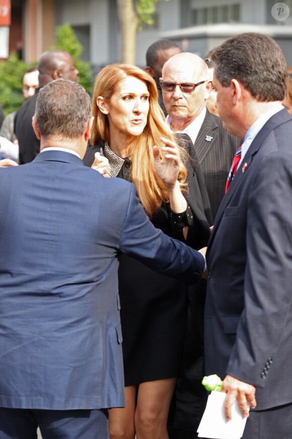 Céline Dion arrive au studio 130 à La Plaine Saint-Denis le 15 juin 2016.
