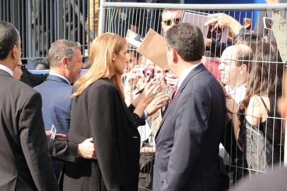 Céline Dion arrive au studio 130 à La Plaine Saint-Denis le 15 juin 2016.