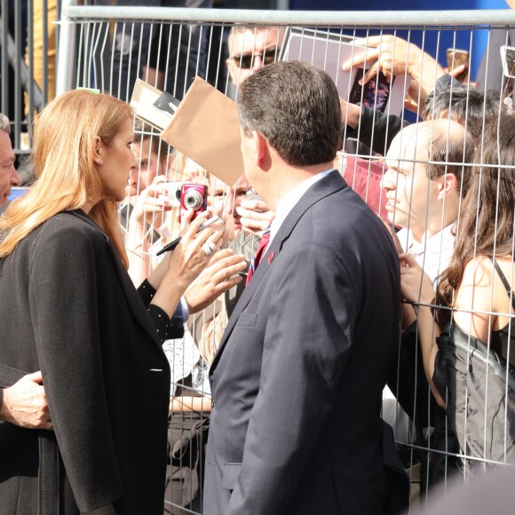 Céline Dion arrive au studio 130 à La Plaine Saint-Denis le 15 juin 2016.